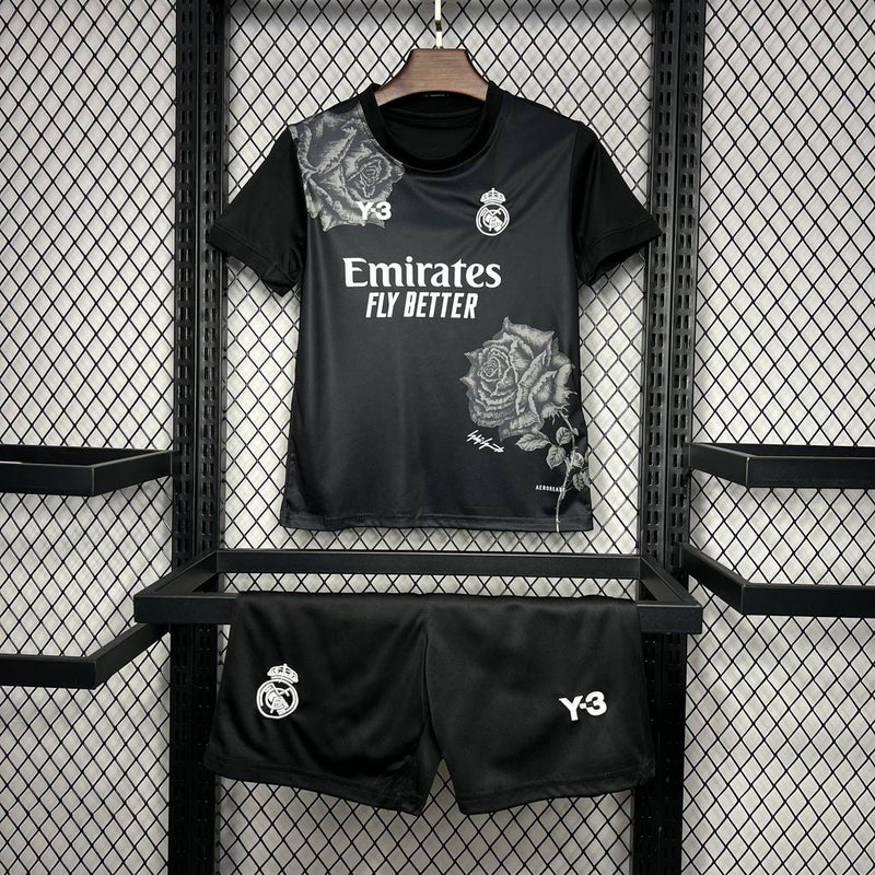 REAL MADRID Y-3 BLACK 24/25 KIDS OUTFIT